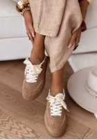 semišové Kozačky z kokardką Sweet & Pearly Mokka