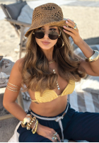 Pleciony Klobouk  bucket hat Paris Milano velbloudí