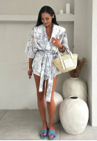 Vzorovaný Souprava Košile kimono i spodenki La Milla Slow It Down šedý