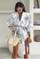 Vzorovaný Souprava Košile kimono i spodenki La Milla Slow It Down šedý