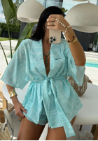 Vzorovaný Souprava Košile kimono i spodenki La Milla Slow It Down blankytný