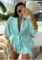 Vzorovaný Souprava Košile kimono i spodenki La Milla Slow It Down blankytný