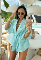 Vzorovaný Souprava Košile kimono i spodenki La Milla Slow It Down blankytný
