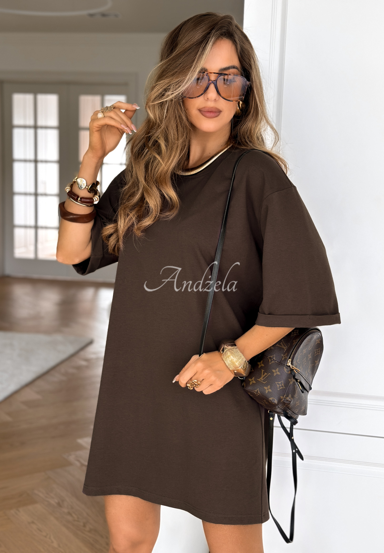 Dlouhé tričko Daily Look čokoládový