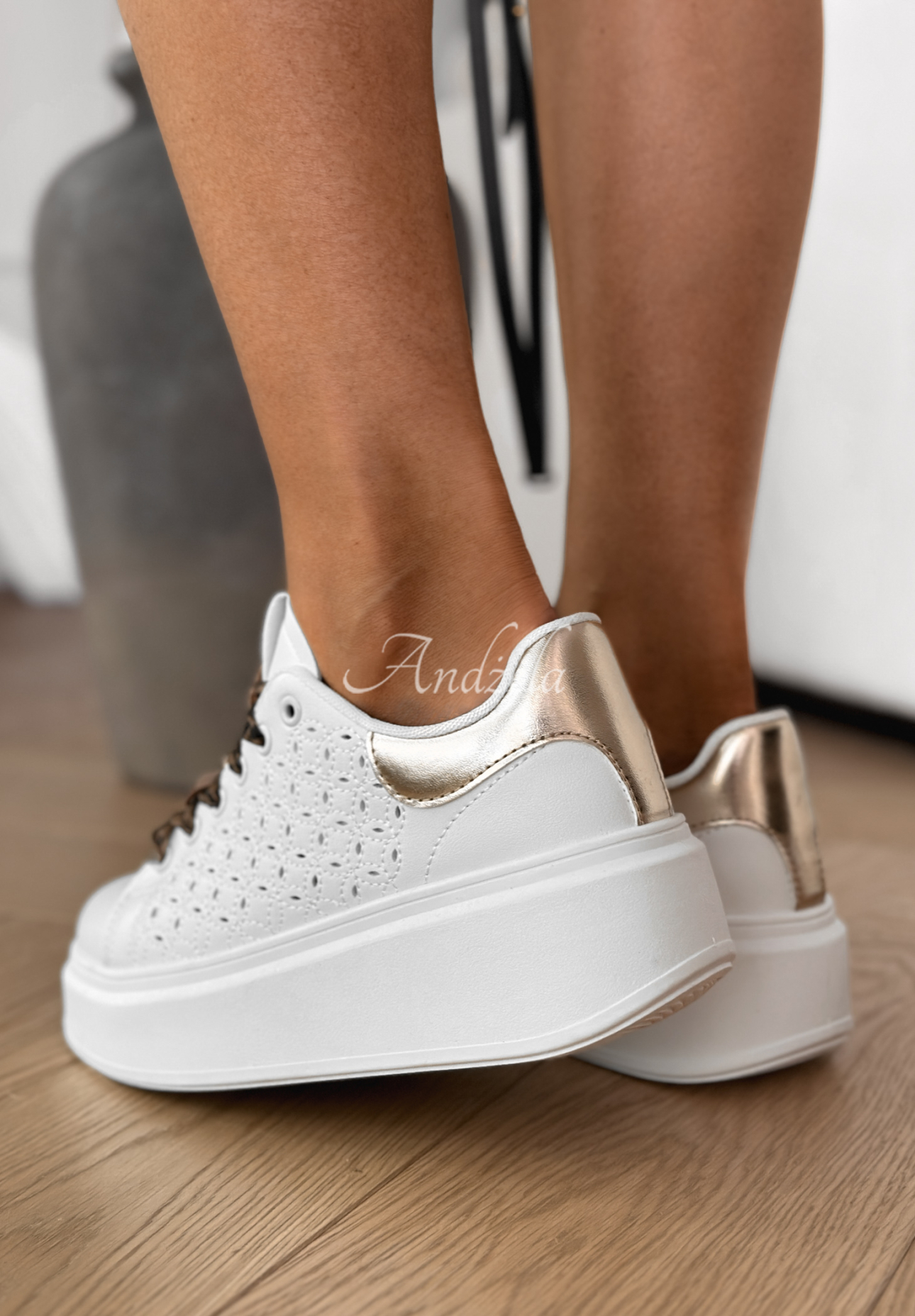 Krajkové tenisky Girly Steps bílé
