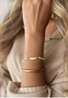 Náramek z perełkami Little Pearls And Feather zlatá