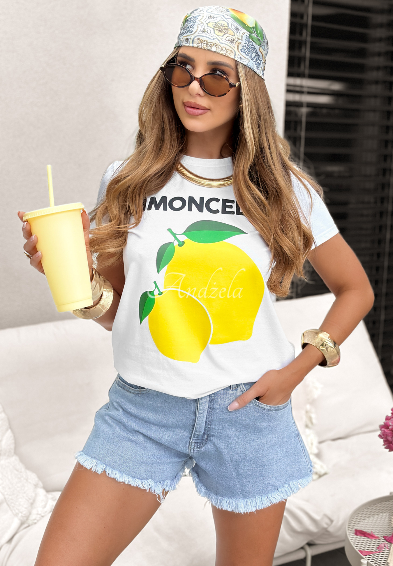 Tričko s citronky Limoncello For Me Bílá