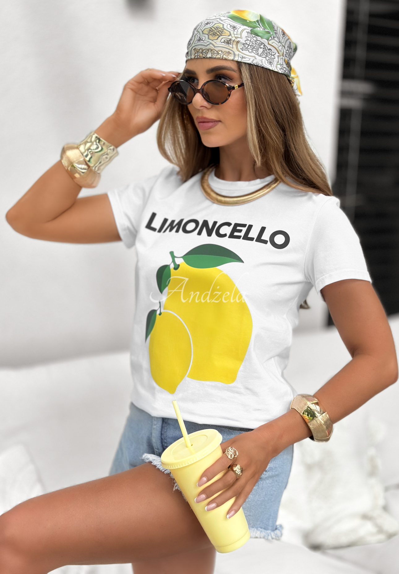 Tričko s citronky Limoncello For Me Bílá