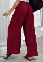 materiálové Kalhoty wide leg z paskiem Jefferson City bordové