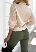 Wiskozowe Kalhoty z paskiem Charleston khaki