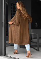 Dlouhý kardigan oversize Lincoln Park čokoládový