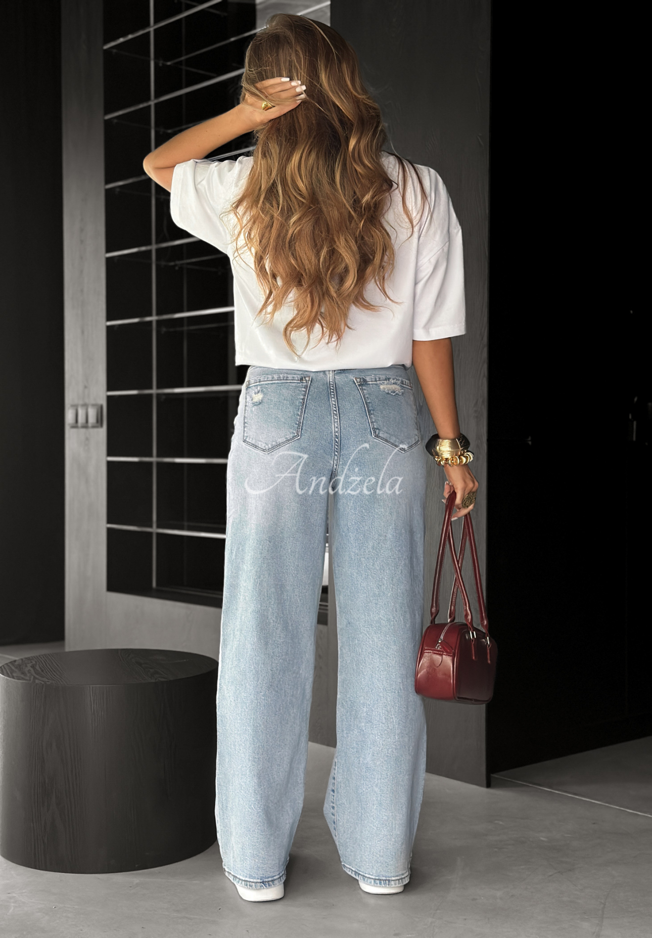 Džíny wide leg s oděrky I Think So světle modré