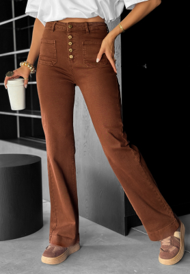 Džíny wide leg This Is Real čokoládové