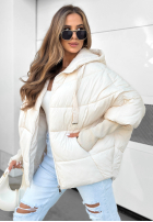 Prošívaná Bunda oversize Maple Leaf béžová
