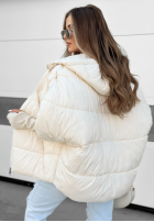 Prošívaná Bunda oversize Maple Leaf béžová
