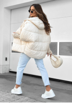 Prošívaná Bunda oversize Maple Leaf béžová