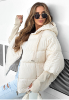 Prošívaná Bunda oversize Maple Leaf béžová