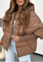 Prošívaná Bunda oversize Maple Leaf čokoládová