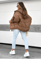 Prošívaná Bunda oversize Maple Leaf čokoládová