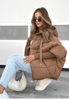 Prošívaná Bunda oversize Maple Leaf čokoládová