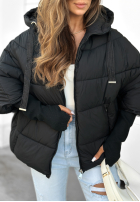 Prošívaná Bunda oversize Maple Leaf černá