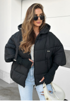 Prošívaná Bunda oversize Maple Leaf černá