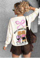 Svetr z misiami Best Friend Story ecru