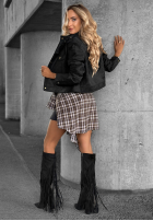 Krátká zamszowa Bunda Autumn Whisper černá