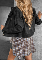 Krátká zamszowa Bunda Autumn Whisper černá