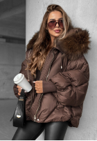 Prošívaná Bunda s kapucí Look Again čokoládová