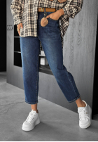 Kalhoty džínové  mom fit Live Fearless tmavě modré