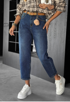 Kalhoty džínové  mom fit Live Fearless tmavě modré