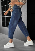 Kalhoty džínové  mom fit Live Fearless tmavě modré
