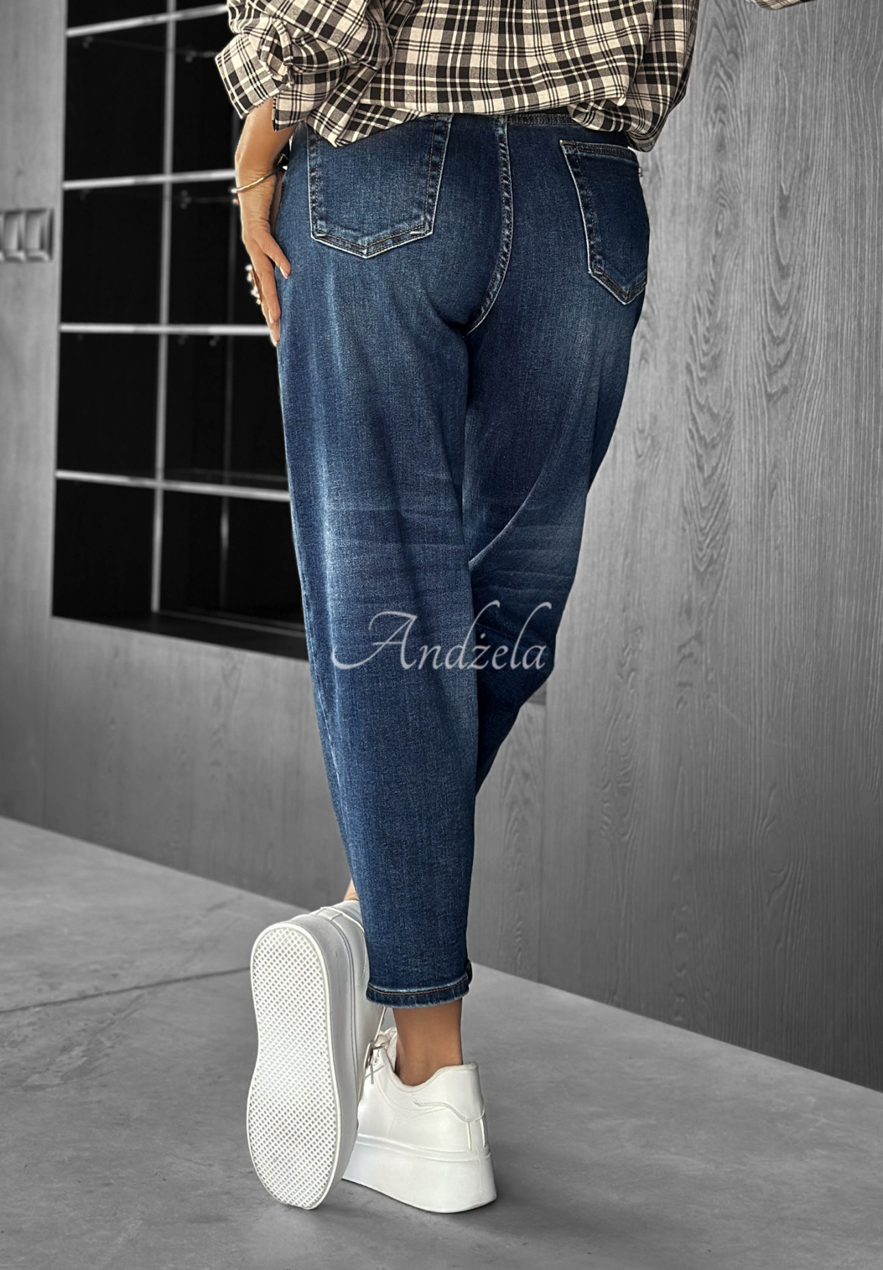 Džíny mom fit Live Fearless tmavě modré