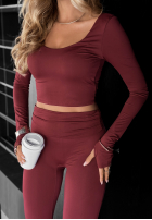Krátká Halenka longsleeve Something Necessary vínová