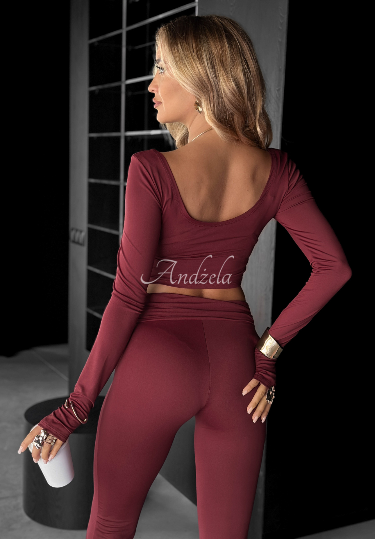 Krátká Halenka longsleeve Something Necessary vínová