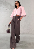 Eleganckie Kalhoty wide leg La Milla Own Rules čokoládové