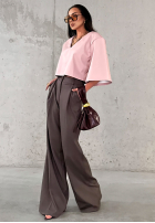 Eleganckie Kalhoty wide leg La Milla Own Rules čokoládové