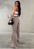 Eleganckie Kalhoty wide leg w paski La Milla Think About Us Mokka