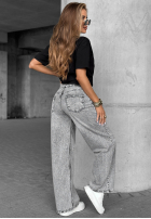 Kalhoty džínové  wide leg Don’t Ask Why tmavě šedý
