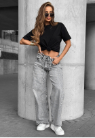 Kalhoty džínové  wide leg Don’t Ask Why tmavě šedý