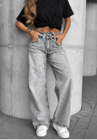 Kalhoty džínové  wide leg Don’t Ask Why tmavě šedý