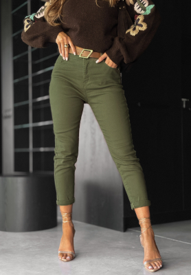 Džíny s páskem Born For This khaki