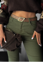 Kalhoty džínové  z paskiem Don’t Expect Much khaki