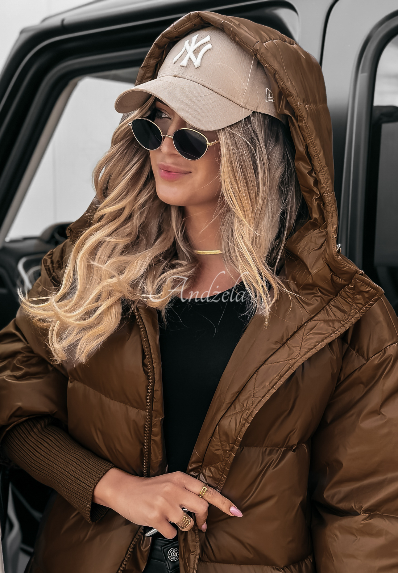 Prošívaná bunda oversize September čokoládová  II
