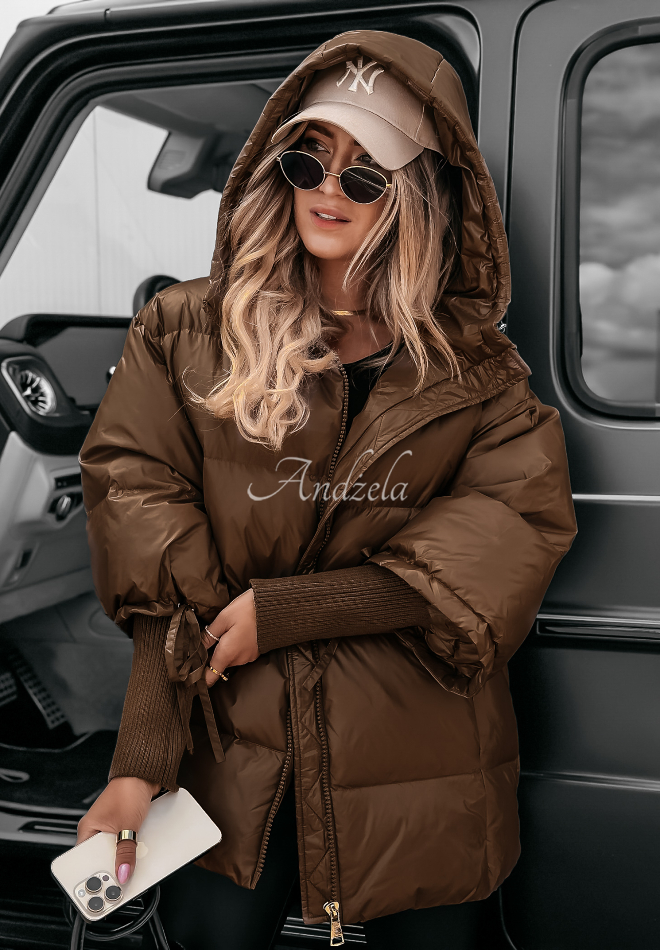 Prošívaná bunda oversize September čokoládová  II