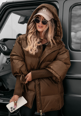 Prošívaná bunda oversize September čokoládová  II