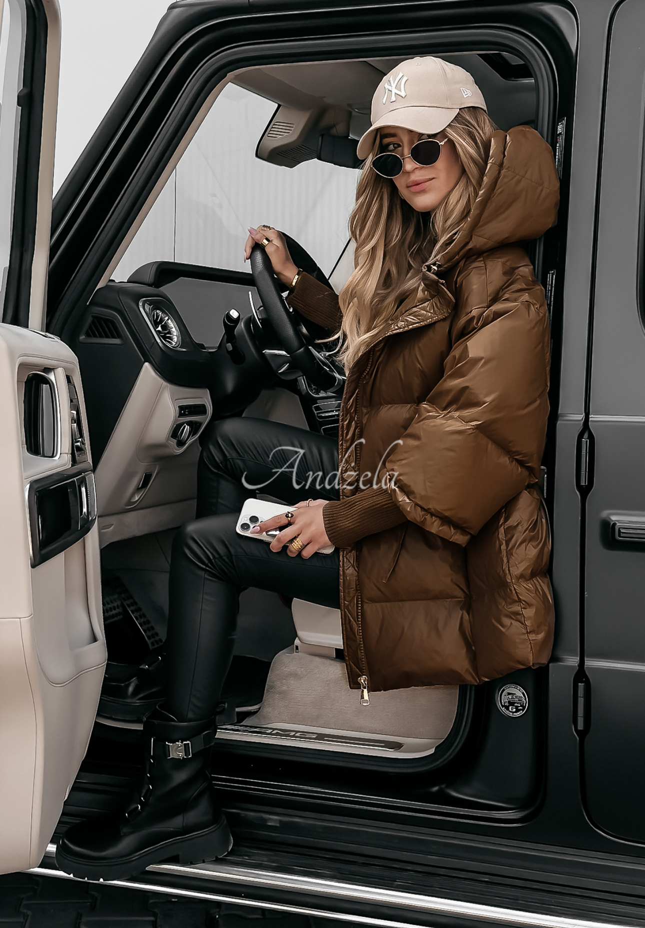 Prošívaná bunda oversize September čokoládová  II