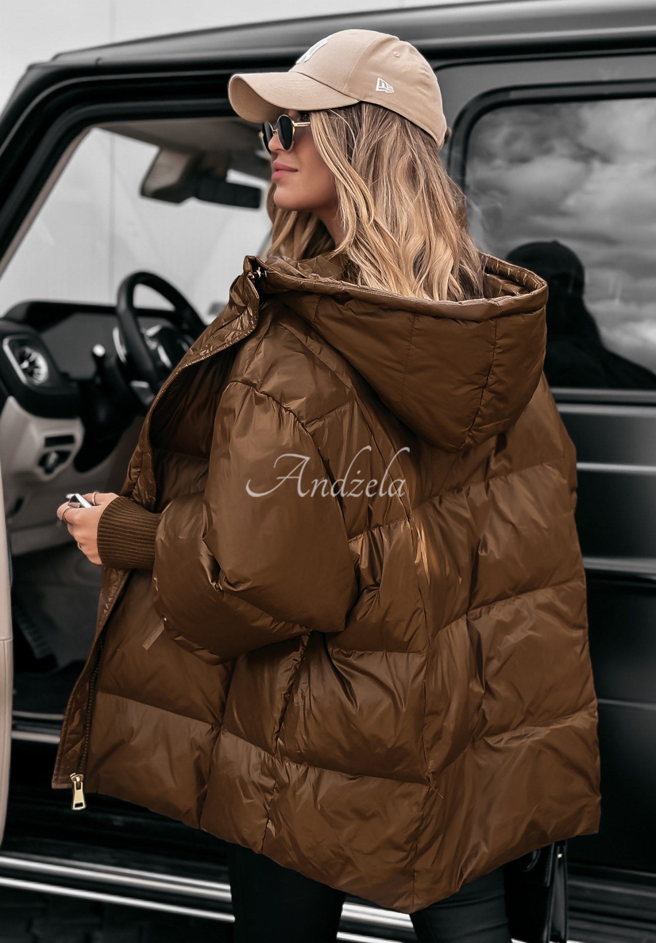 Prošívaná bunda oversize September čokoládová  II