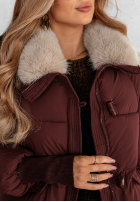 Krátká Bunda z futerkiem Hello December vínová